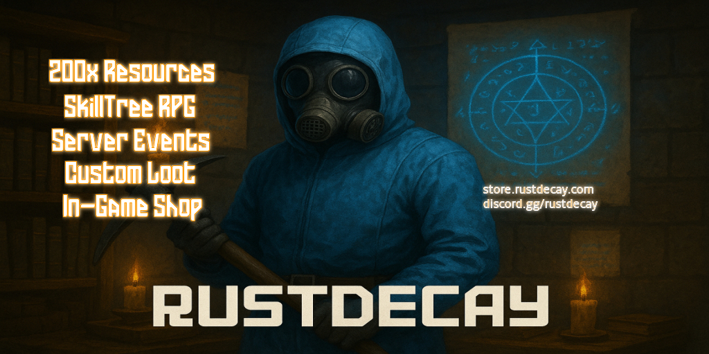 [US] RustDecay PVE 200x Relax & Build - No Kill  No Raid Server Image